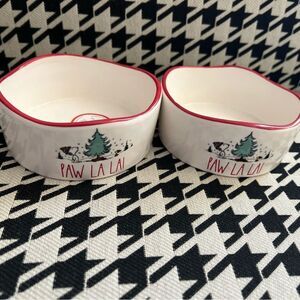 Peanuts x Rae Dunn Paw La La Pet Bowls- Set of 2